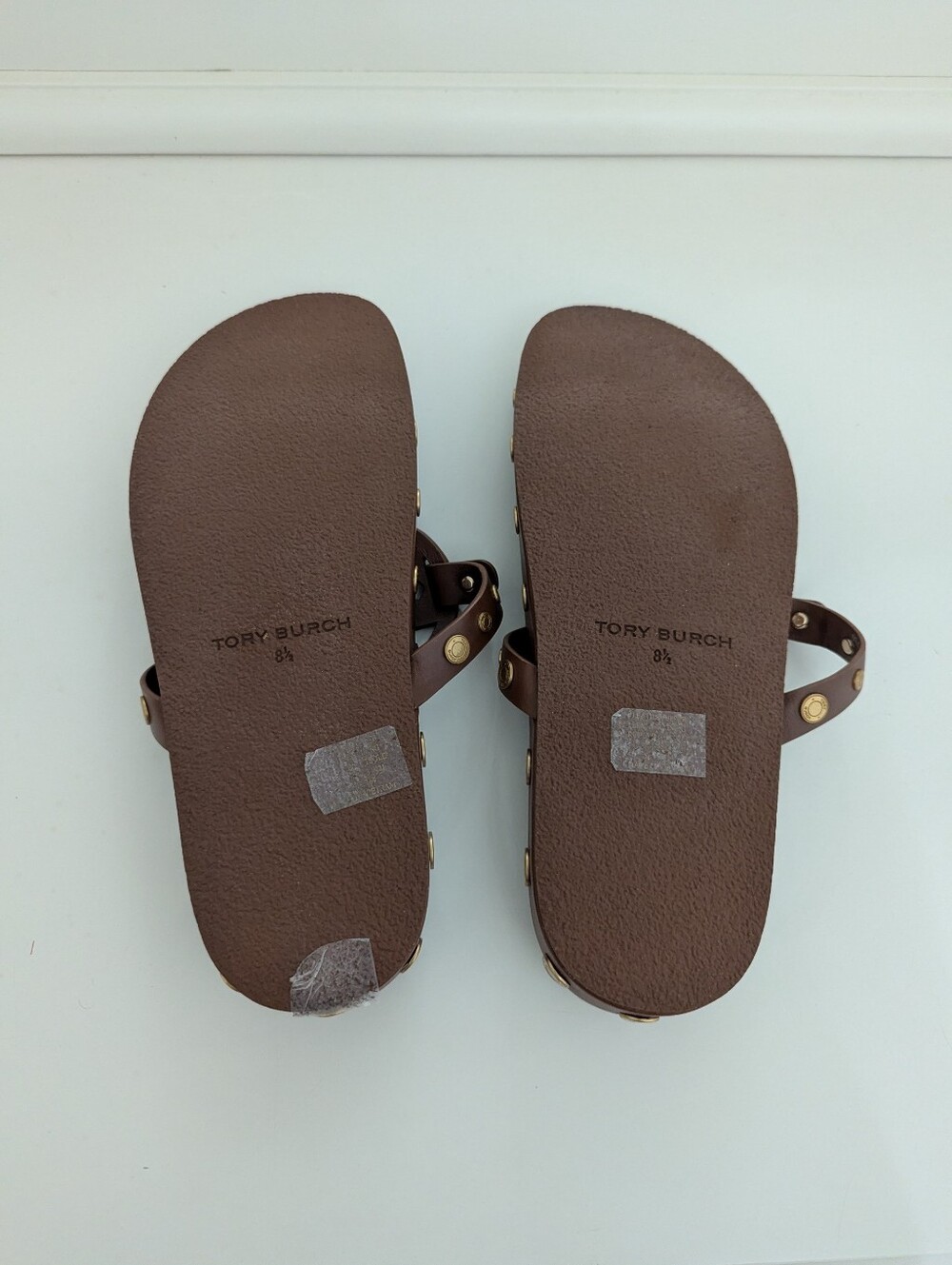 EUC! Tory Burch Miller Coin Sandals In Brown And Gold Size 8.5 - Picture 13 of 16